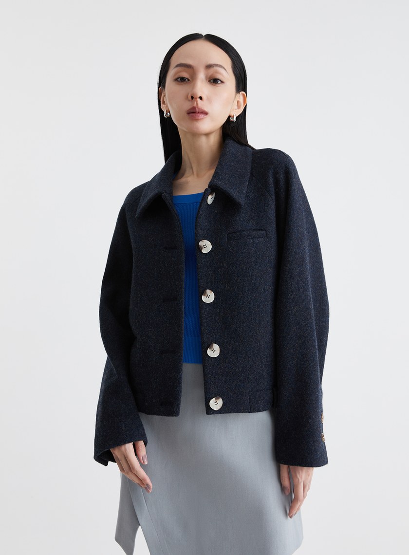 高級感純羊毛短版外套