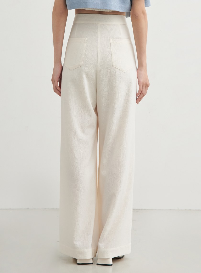 皺縮肌理打摺寬褲