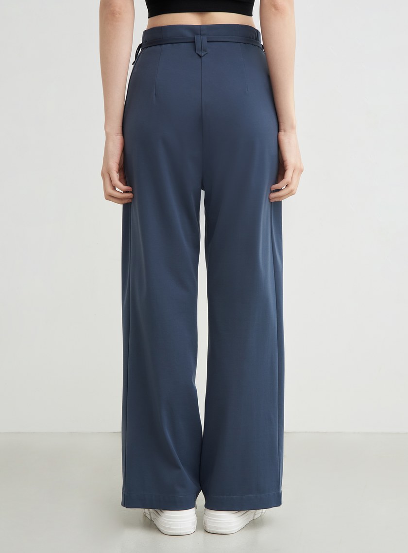 舒適高彈綁帶直筒褲