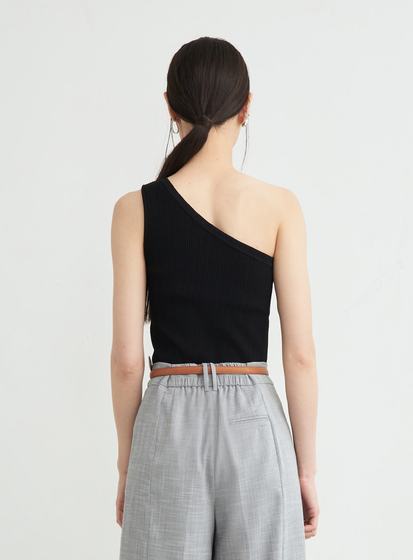 花紗肌理後鬆緊打摺寬褲