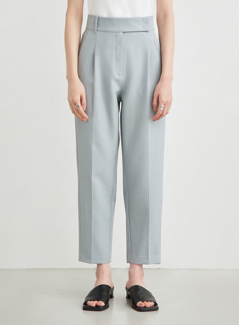 高腰打摺九分西裝褲