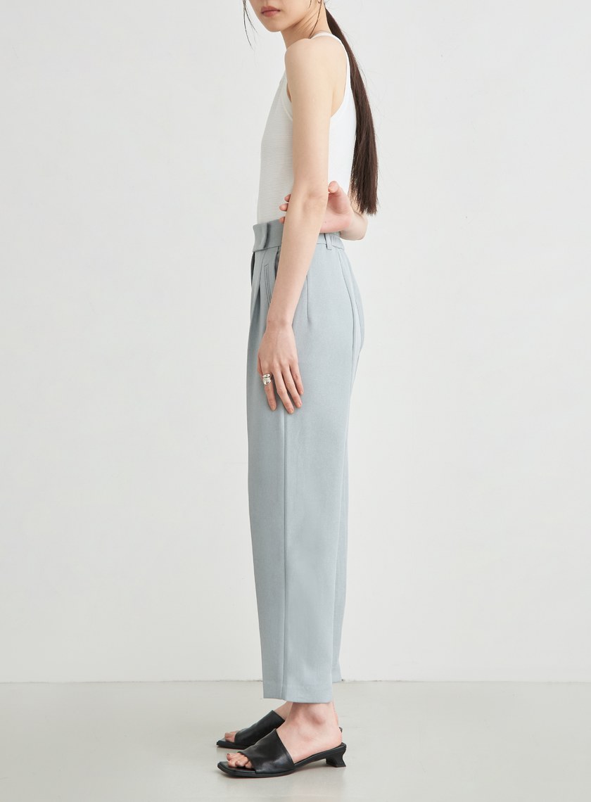 高腰打摺九分西裝褲