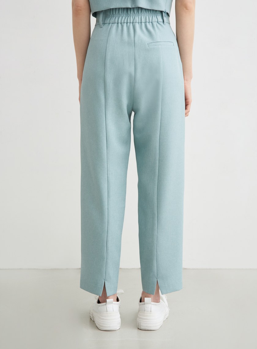 高腰打摺九分西裝褲