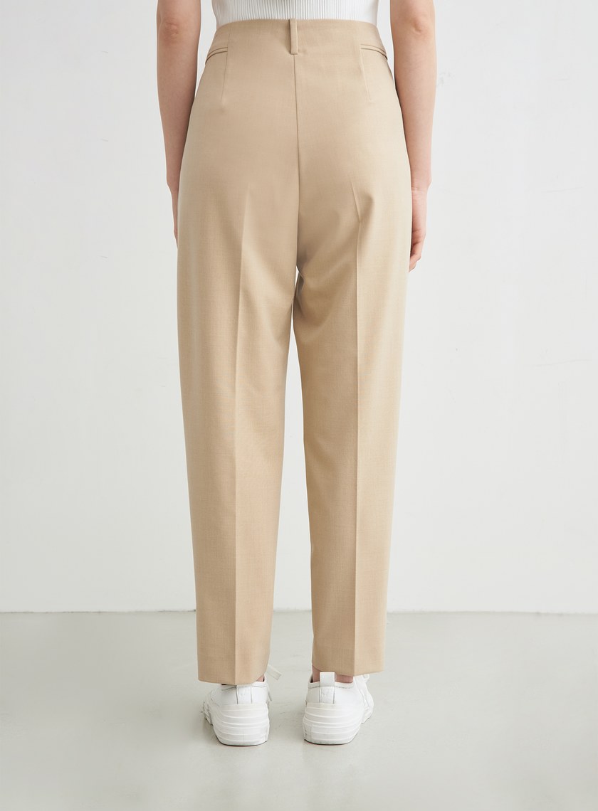 不對稱腰頭開衩細節九分褲