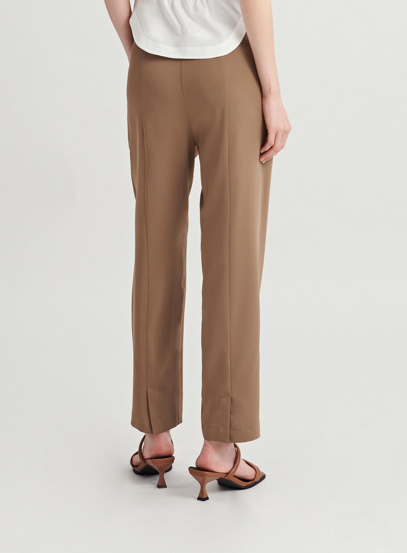 腰綁帶開衩細節九分褲