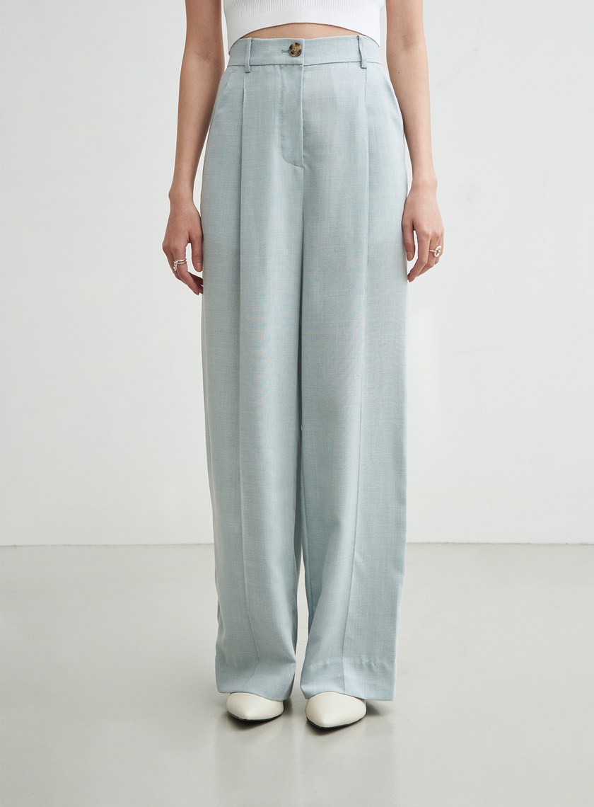 立體打褶西裝寬褲