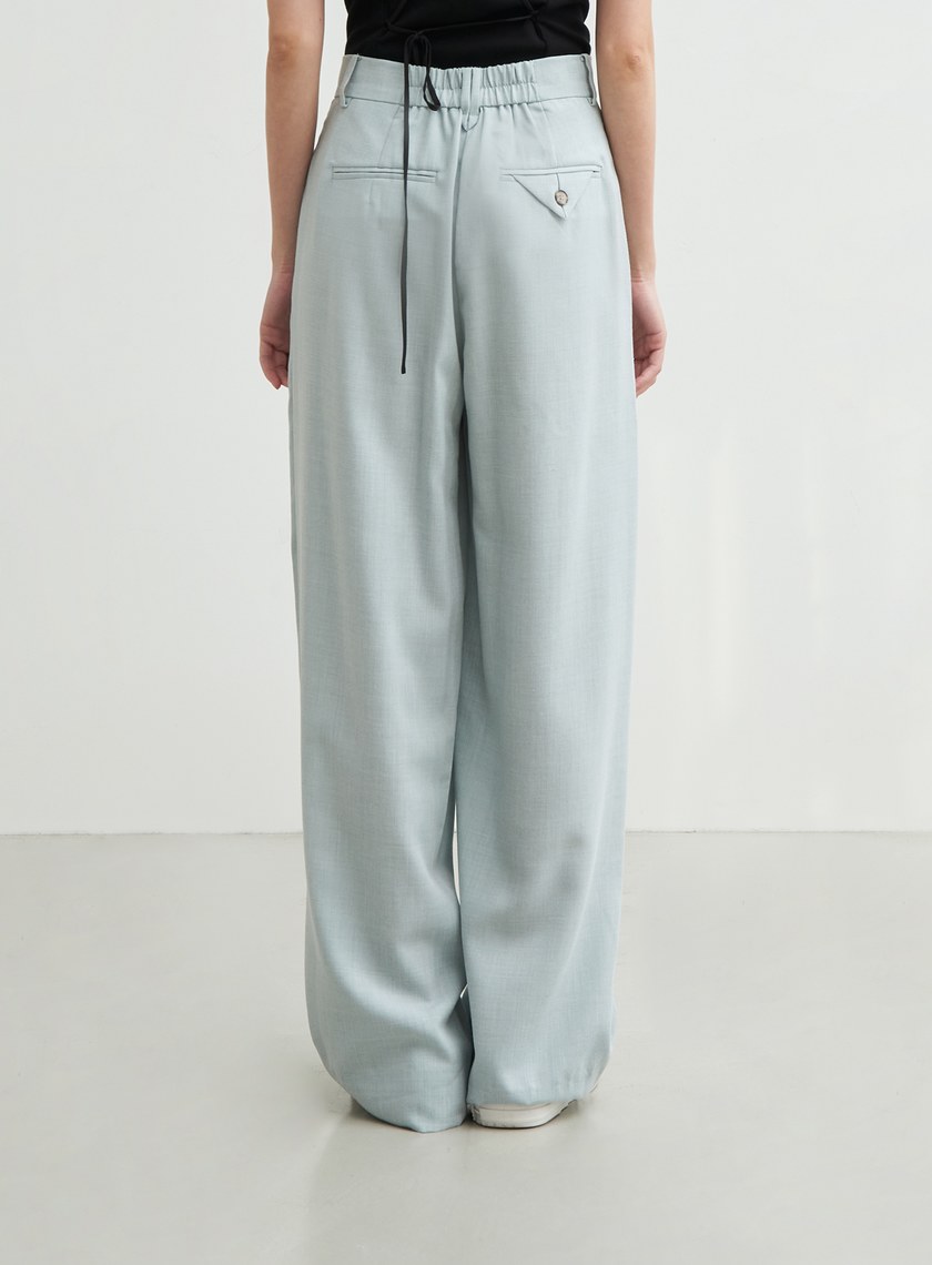 立體打褶西裝寬褲