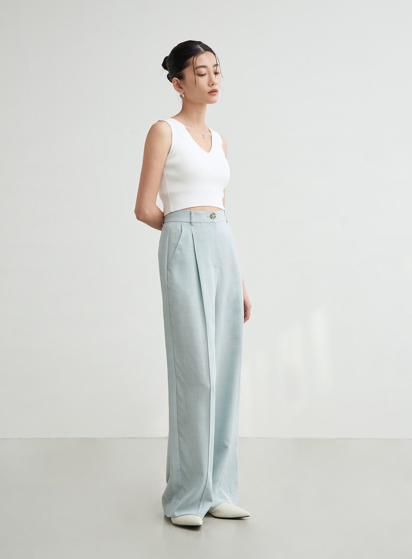 立體打褶西裝寬褲