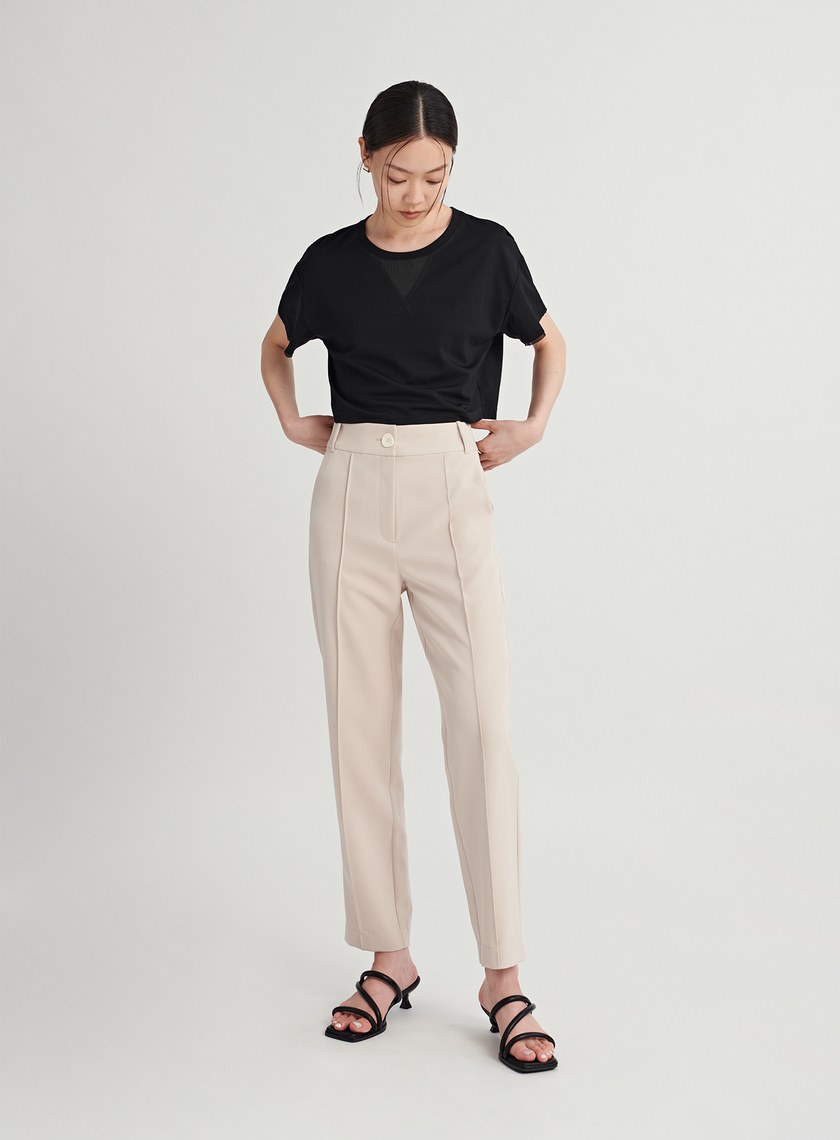 彈性合身錐形西裝褲