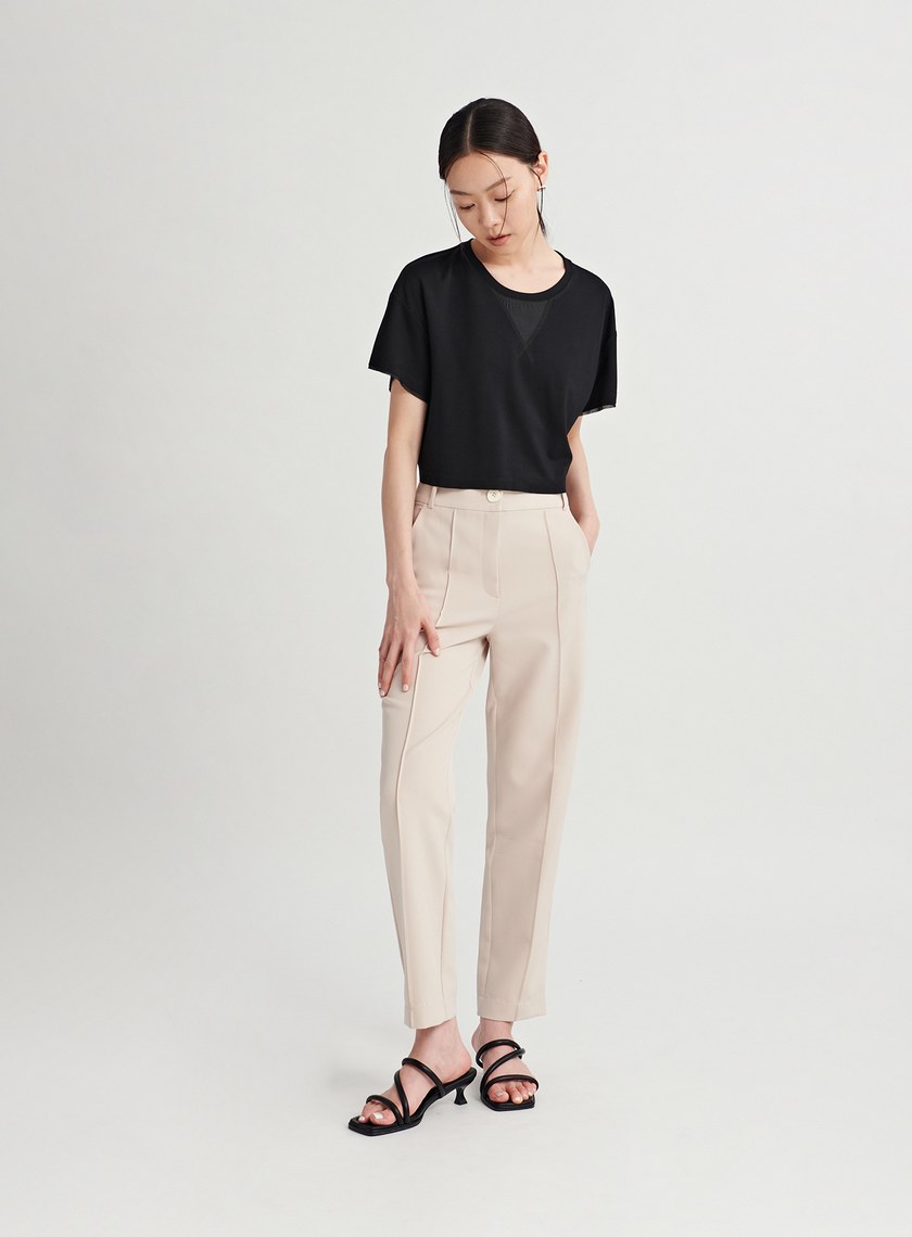 彈性合身錐形西裝褲