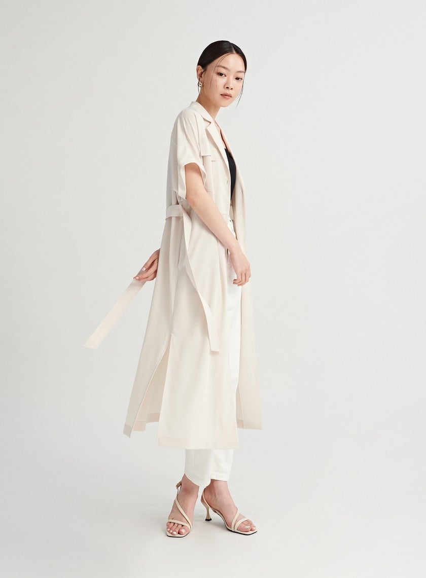 率性壓線設計罩衫襯衫洋裝