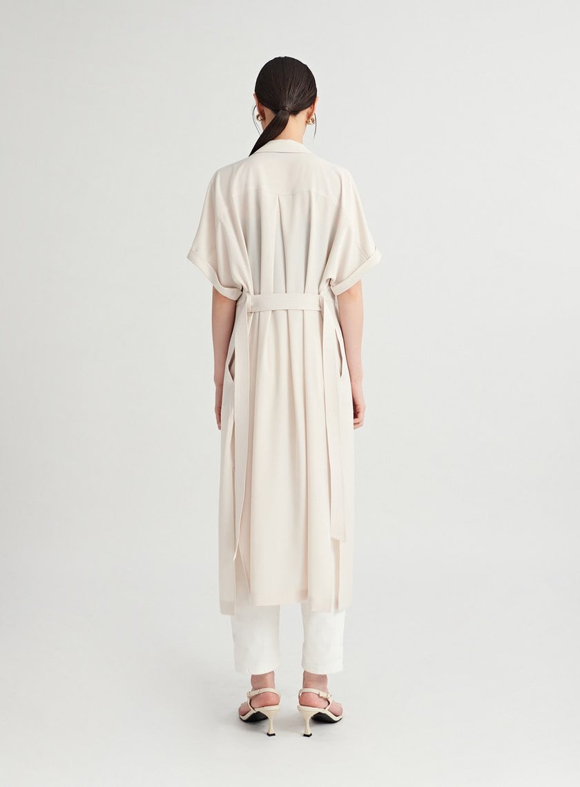 率性壓線設計罩衫襯衫洋裝