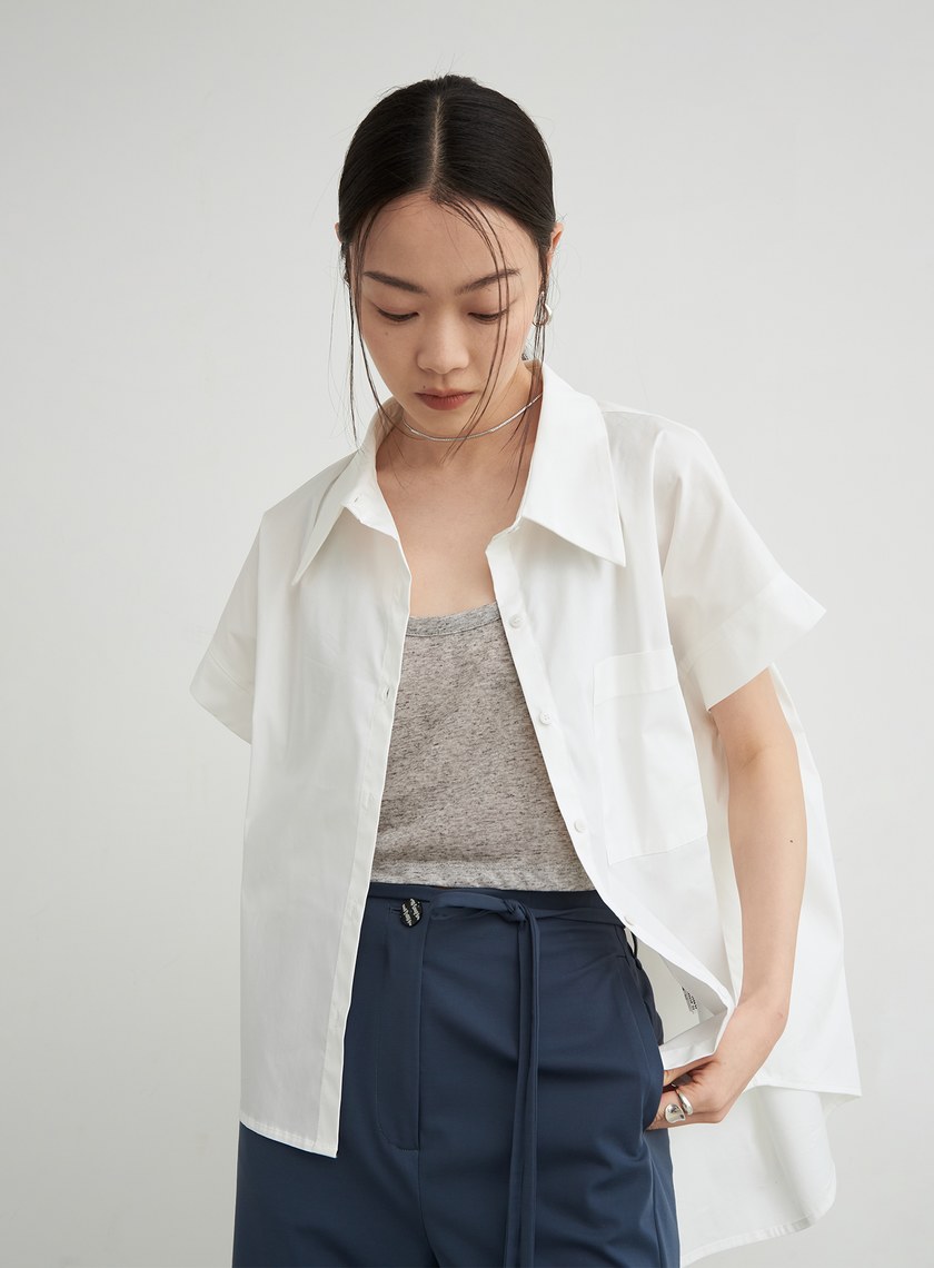 雙層結構兩件式短袖上衣