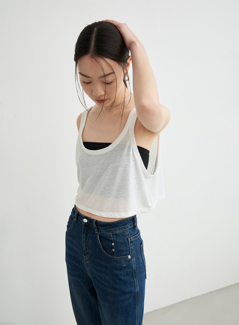 雙層結構兩件式短袖上衣