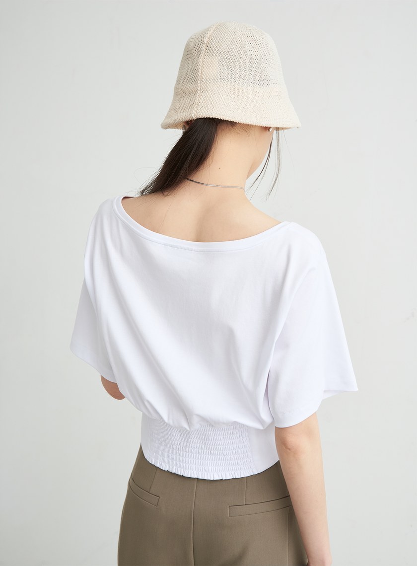 個性馬甲式收腰短袖上衣