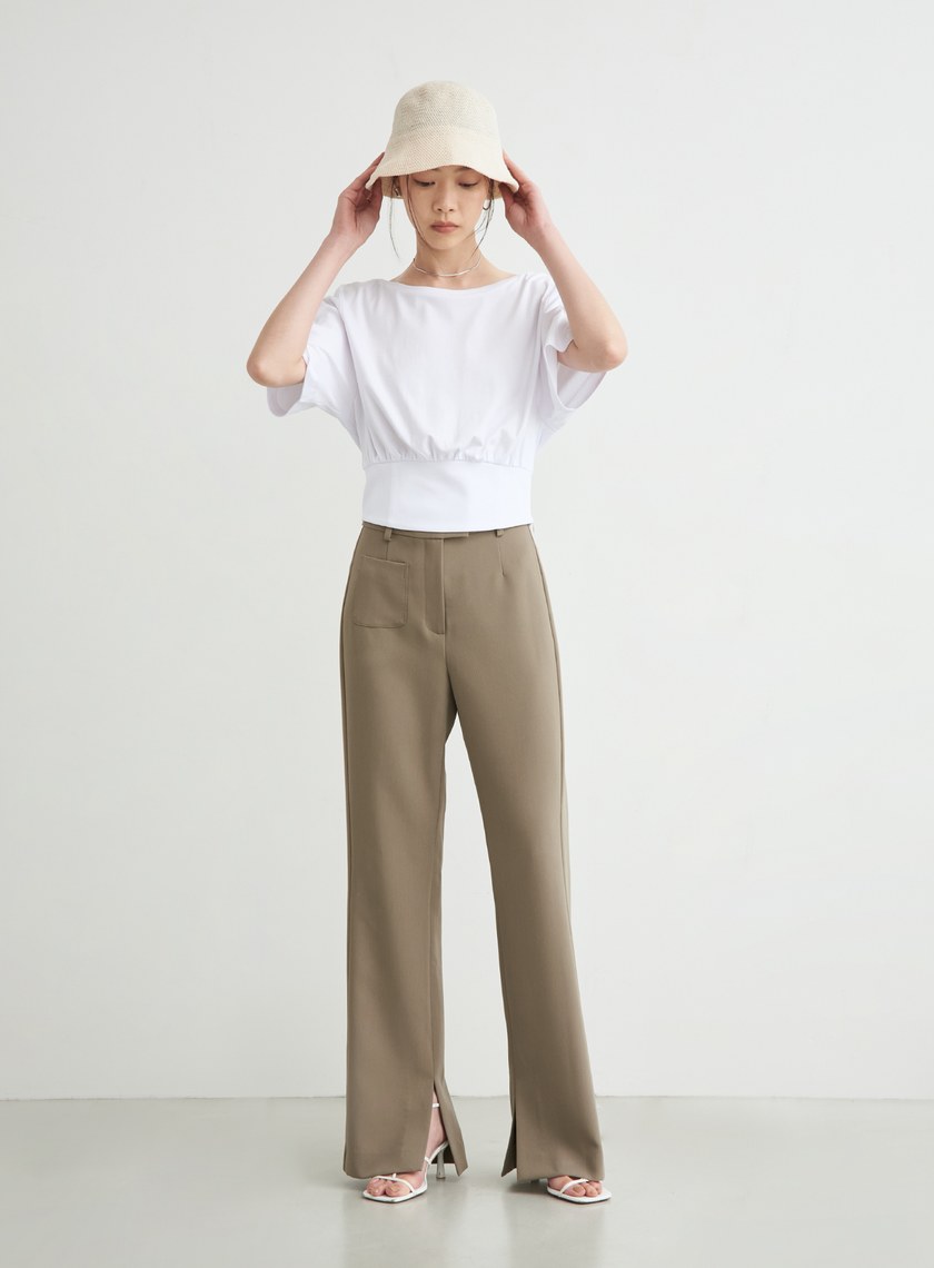 個性馬甲式收腰短袖上衣