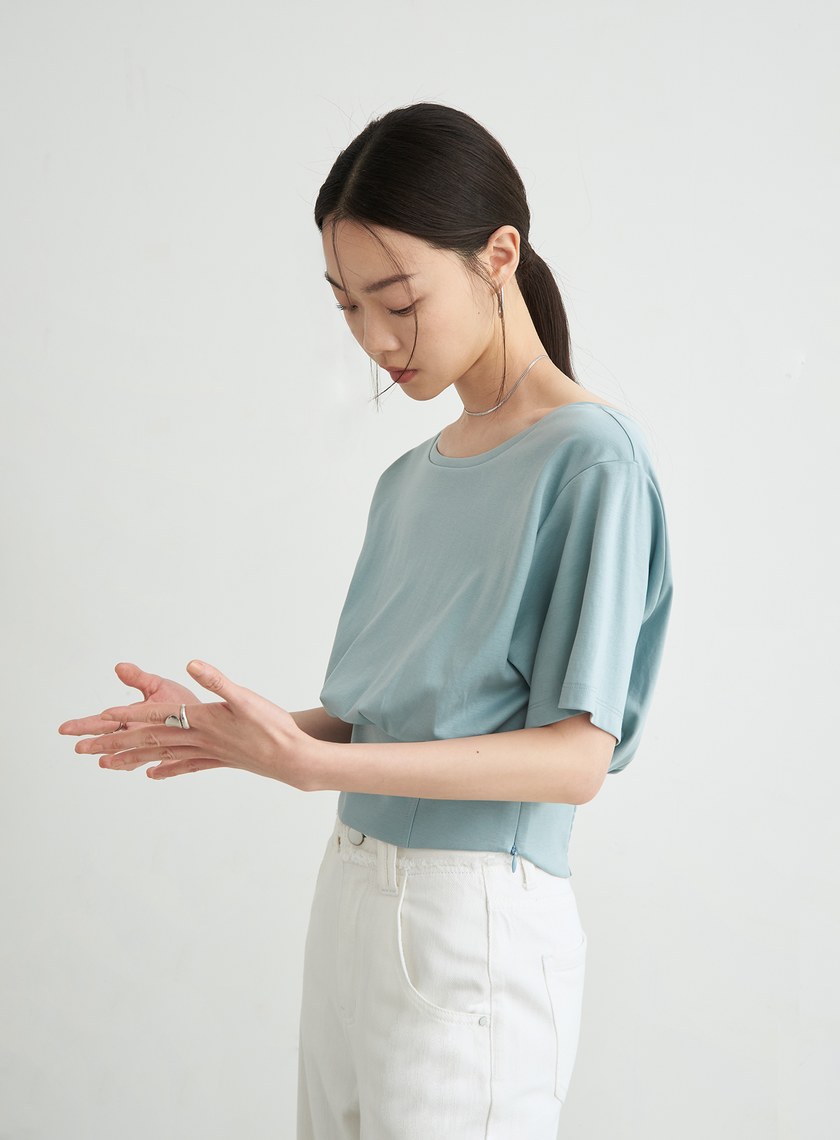 個性馬甲式收腰短袖上衣