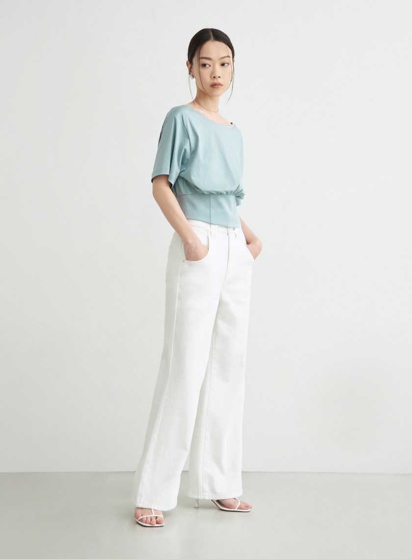 個性馬甲式收腰短袖上衣