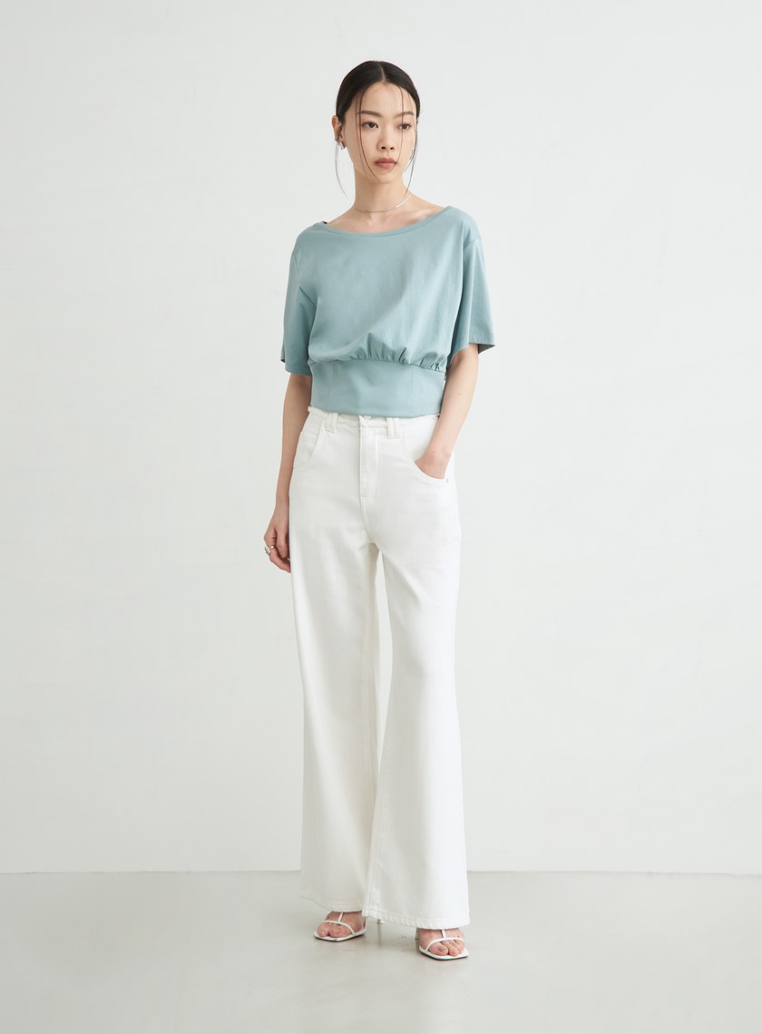 個性馬甲式收腰短袖上衣