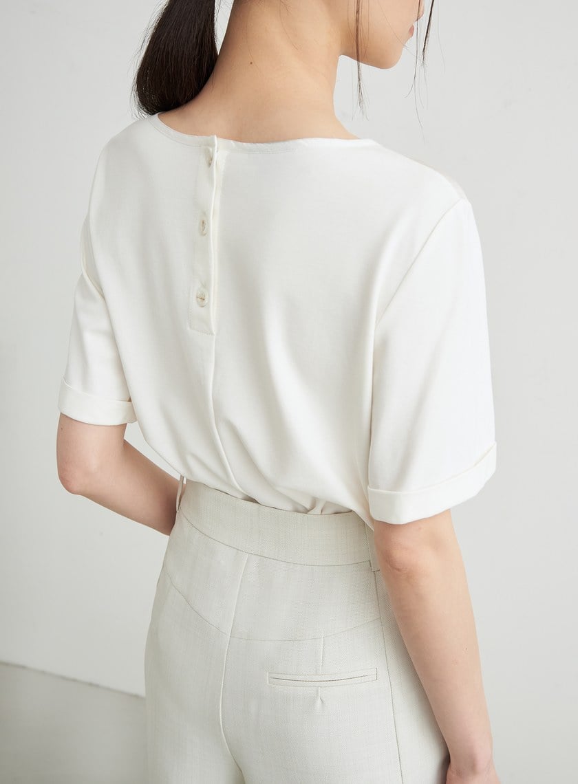 優雅拼接抽皺短袖上衣