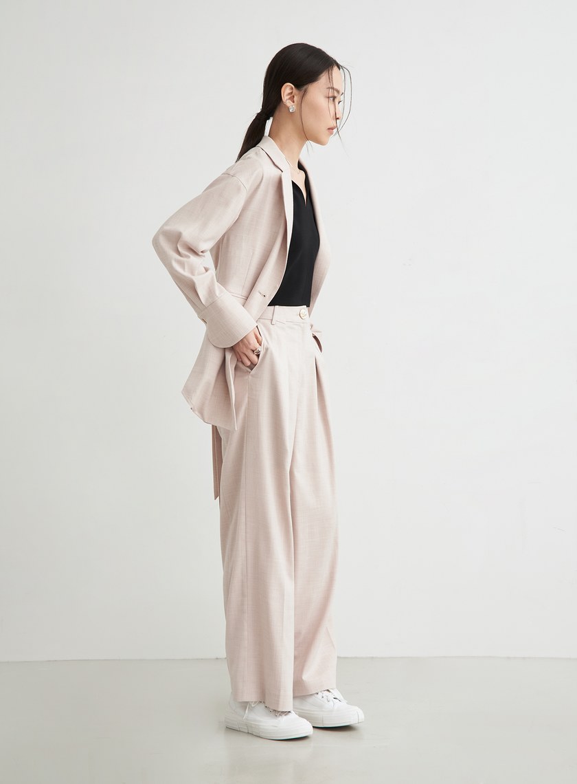 俐落V領針織無袖上衣