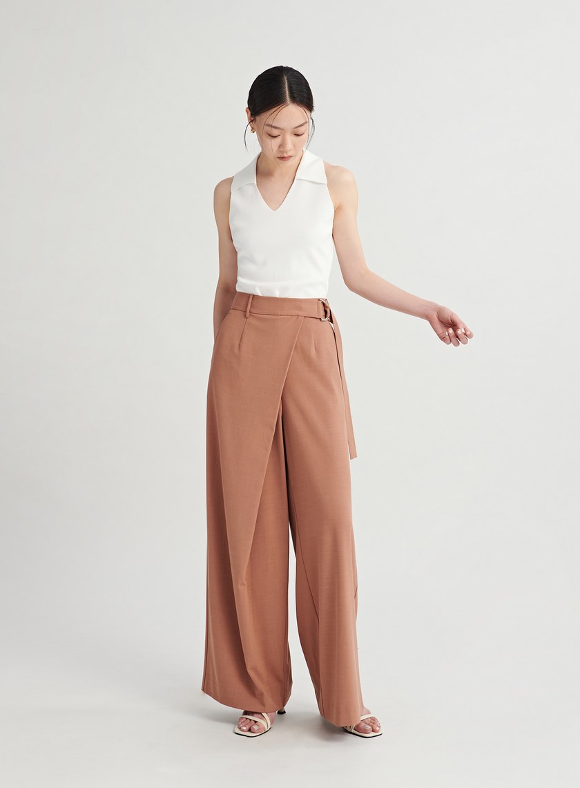 俐落V領針織無袖上衣