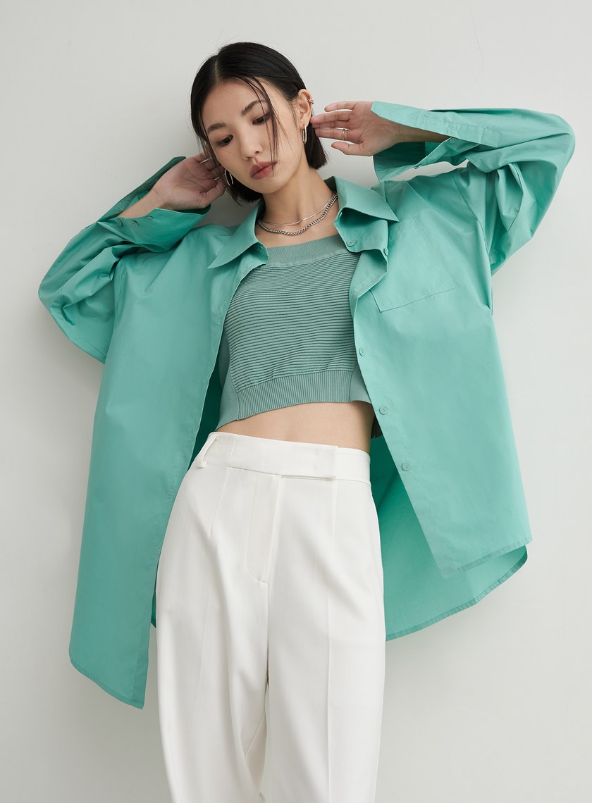 寬肩帶平口針織背心