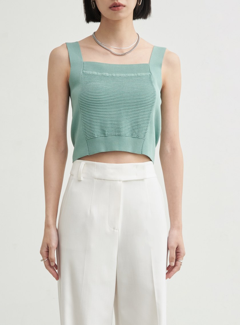 寬肩帶平口針織背心