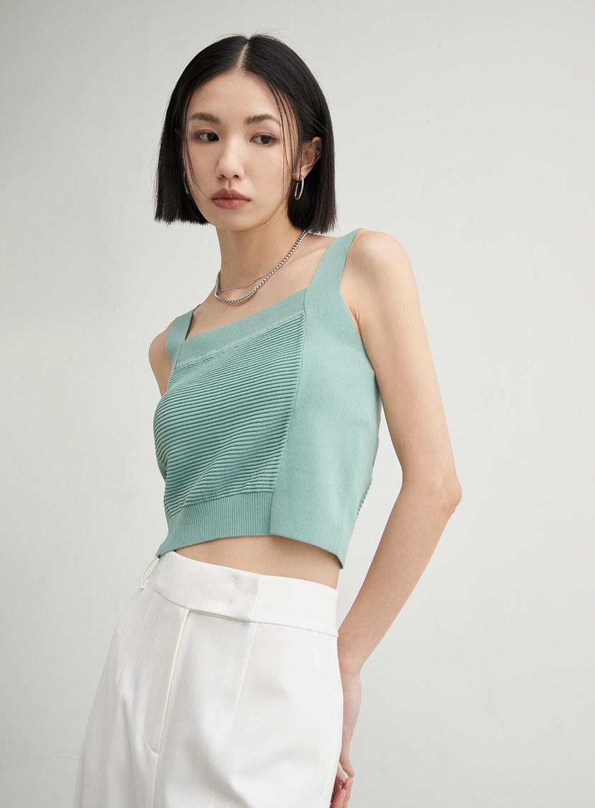 寬肩帶平口針織背心