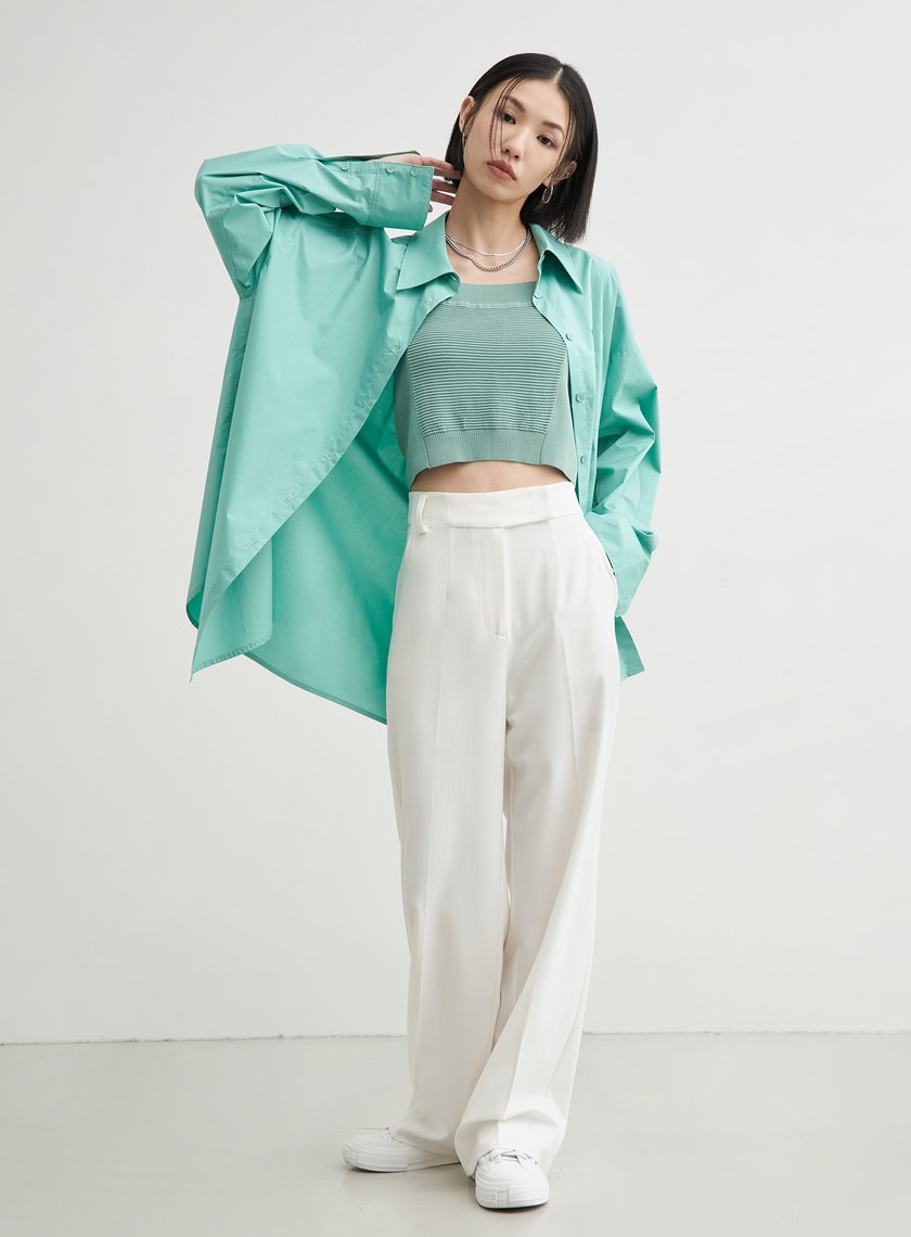 寬肩帶平口針織背心