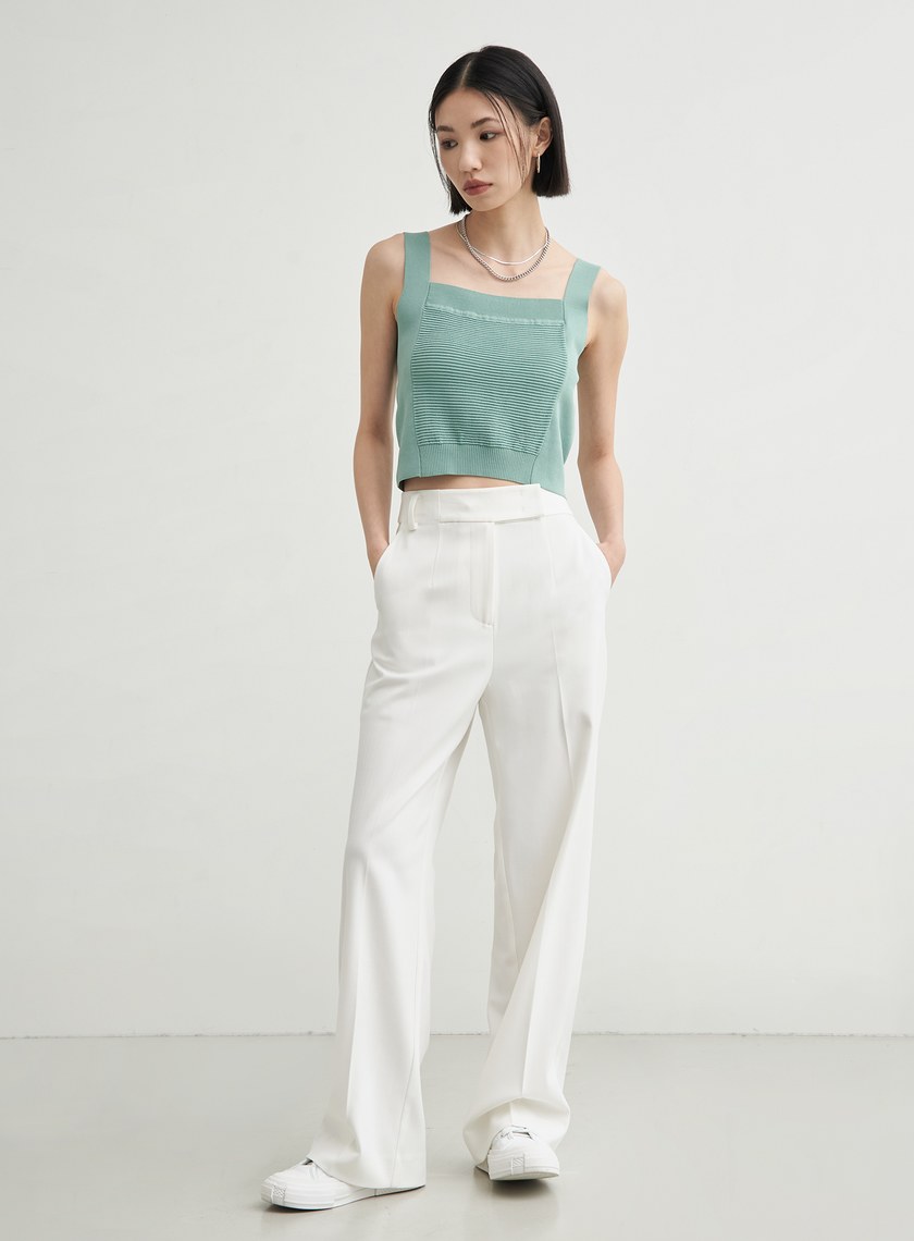 寬肩帶平口針織背心