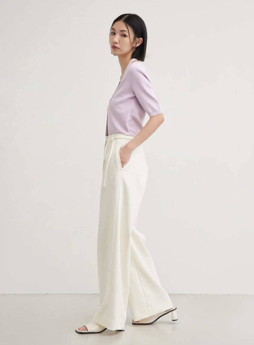 假兩件短版針織短袖上衣