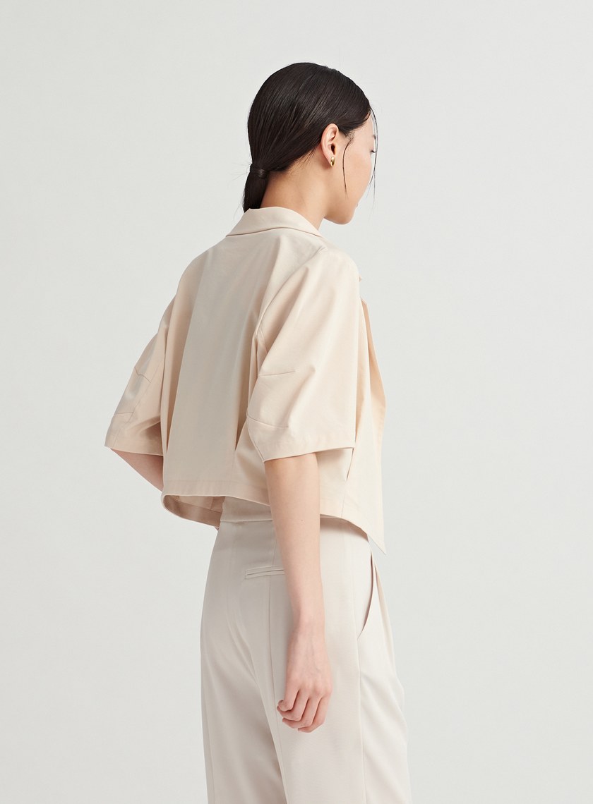 打摺泡袖休閒短袖外套