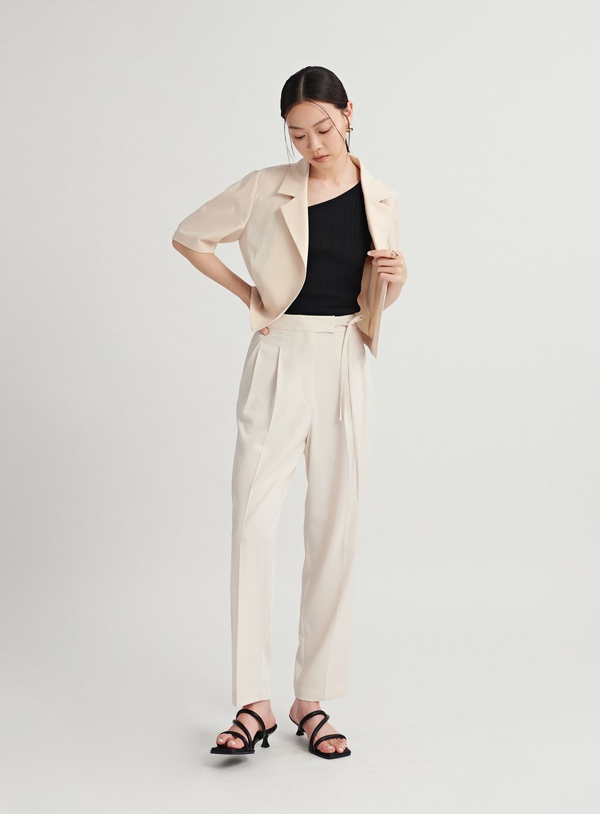 打摺泡袖休閒短袖外套