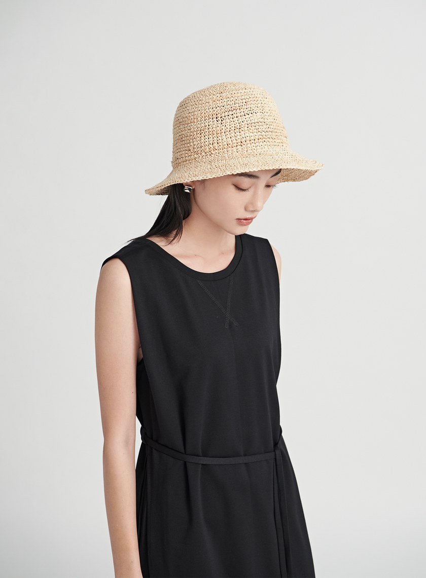 渡假草編鐘型帽