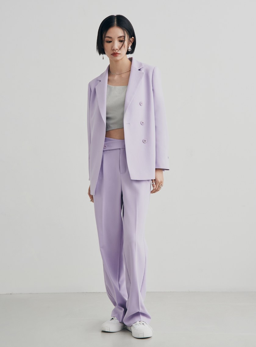 細格紋不對稱肩帶 BRA 背心上衣