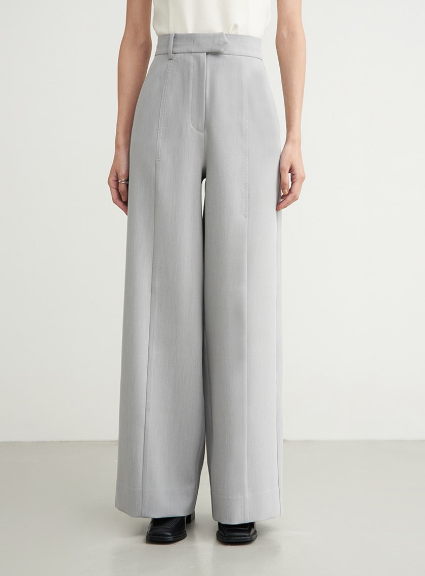 壓線細節西裝直筒寬褲