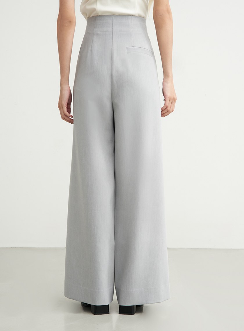 壓線細節西裝直筒寬褲