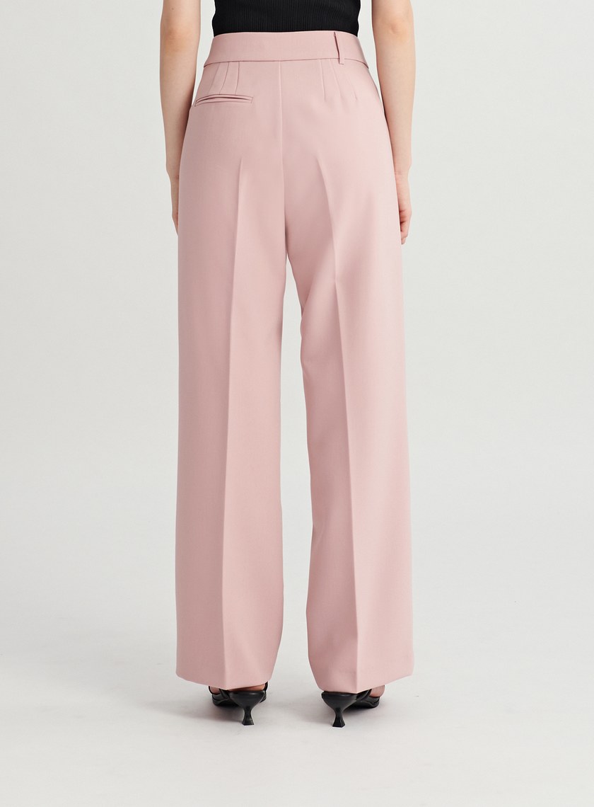 不對稱腰頭西裝寬褲