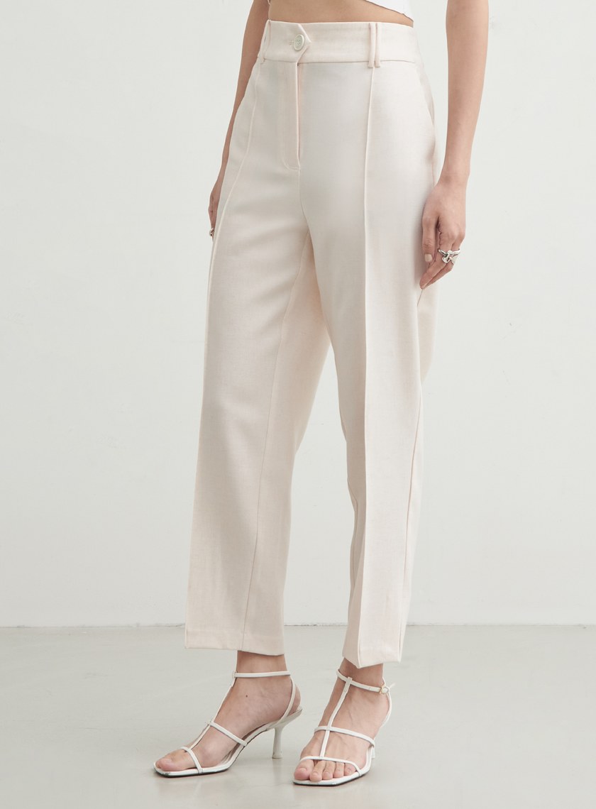 花紗肌理開衩錐形褲