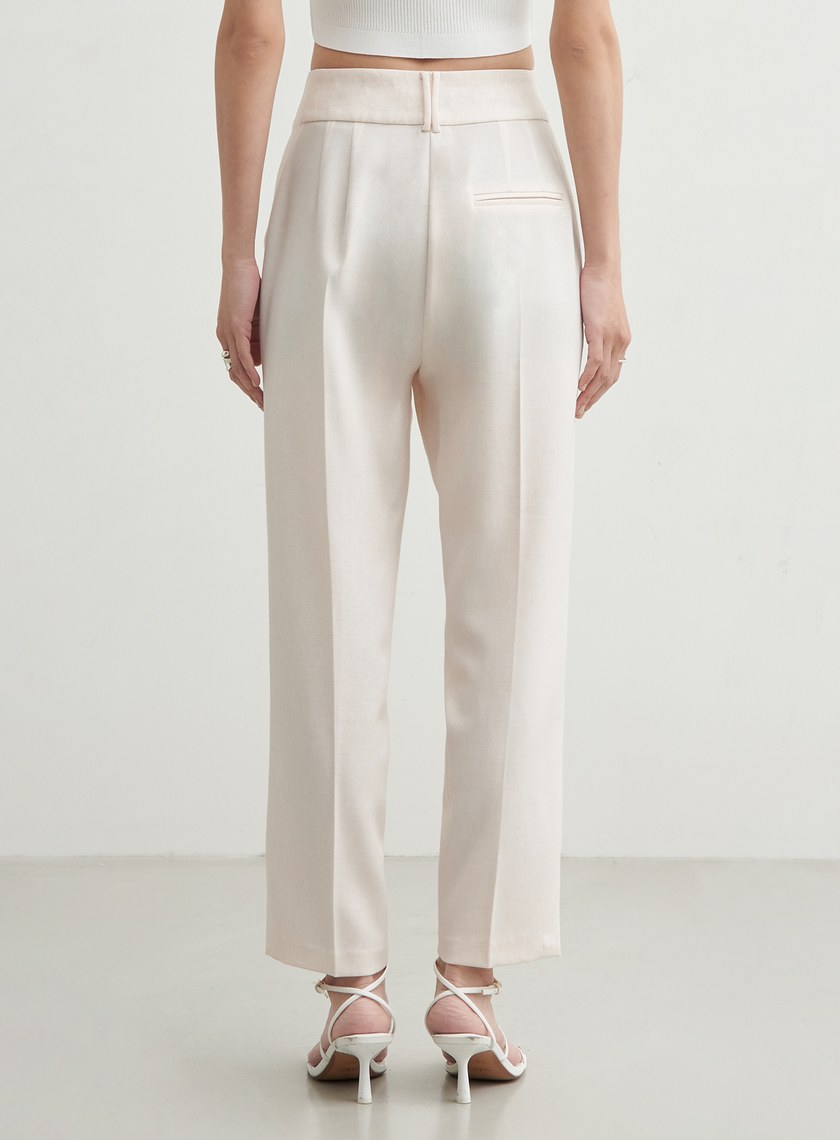 花紗肌理開衩錐形褲