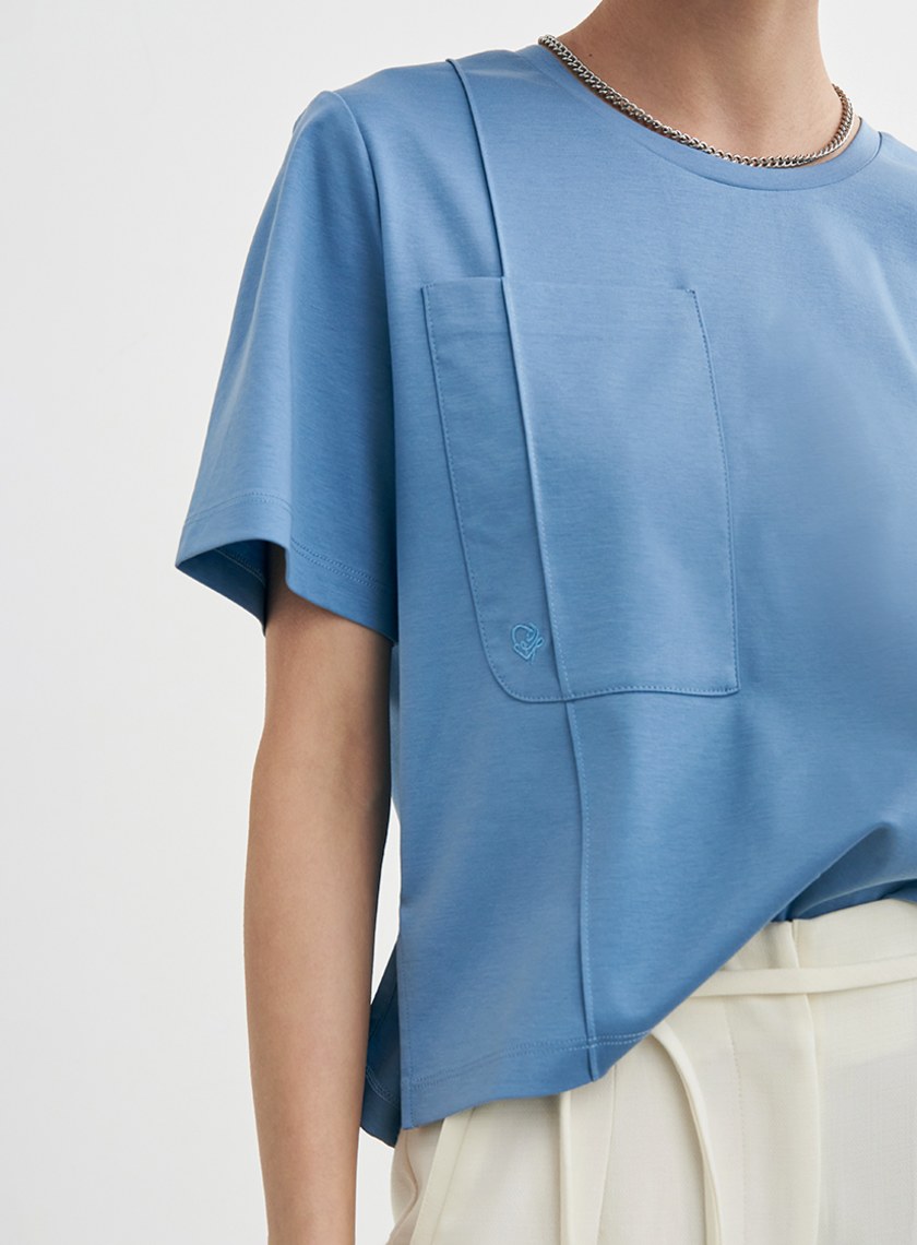 休閒寬鬆擁抱刺繡短袖上衣