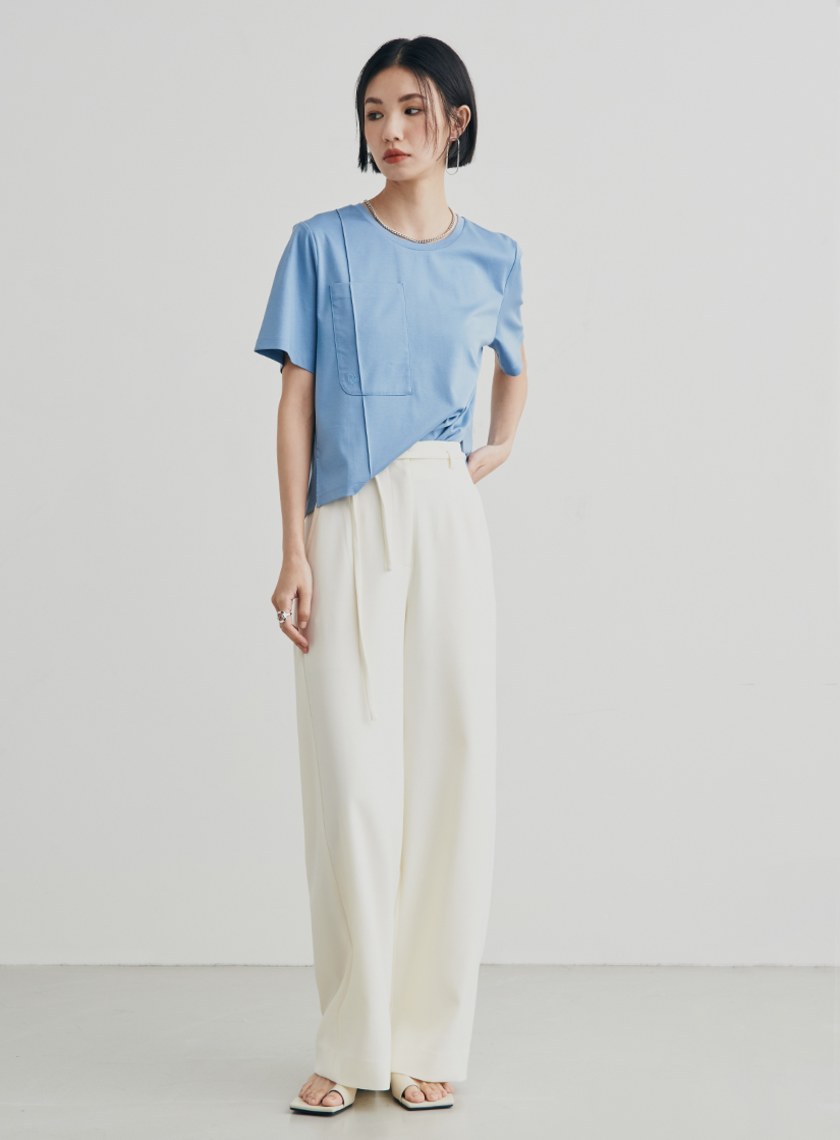 休閒寬鬆擁抱刺繡短袖上衣