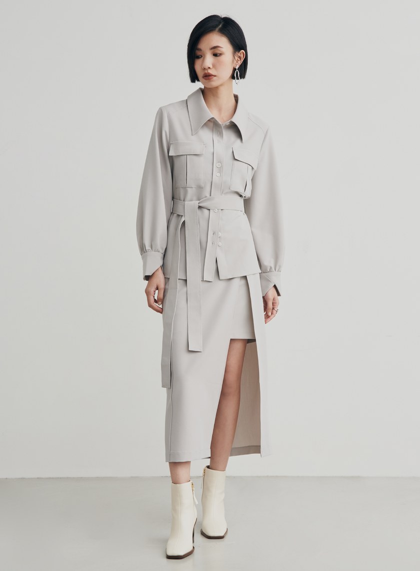 率性口袋工裝襯衫外套