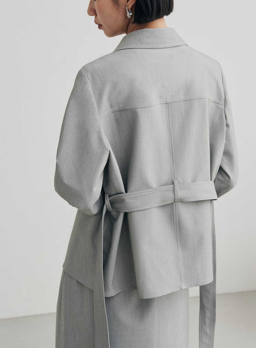 率性口袋工裝襯衫外套