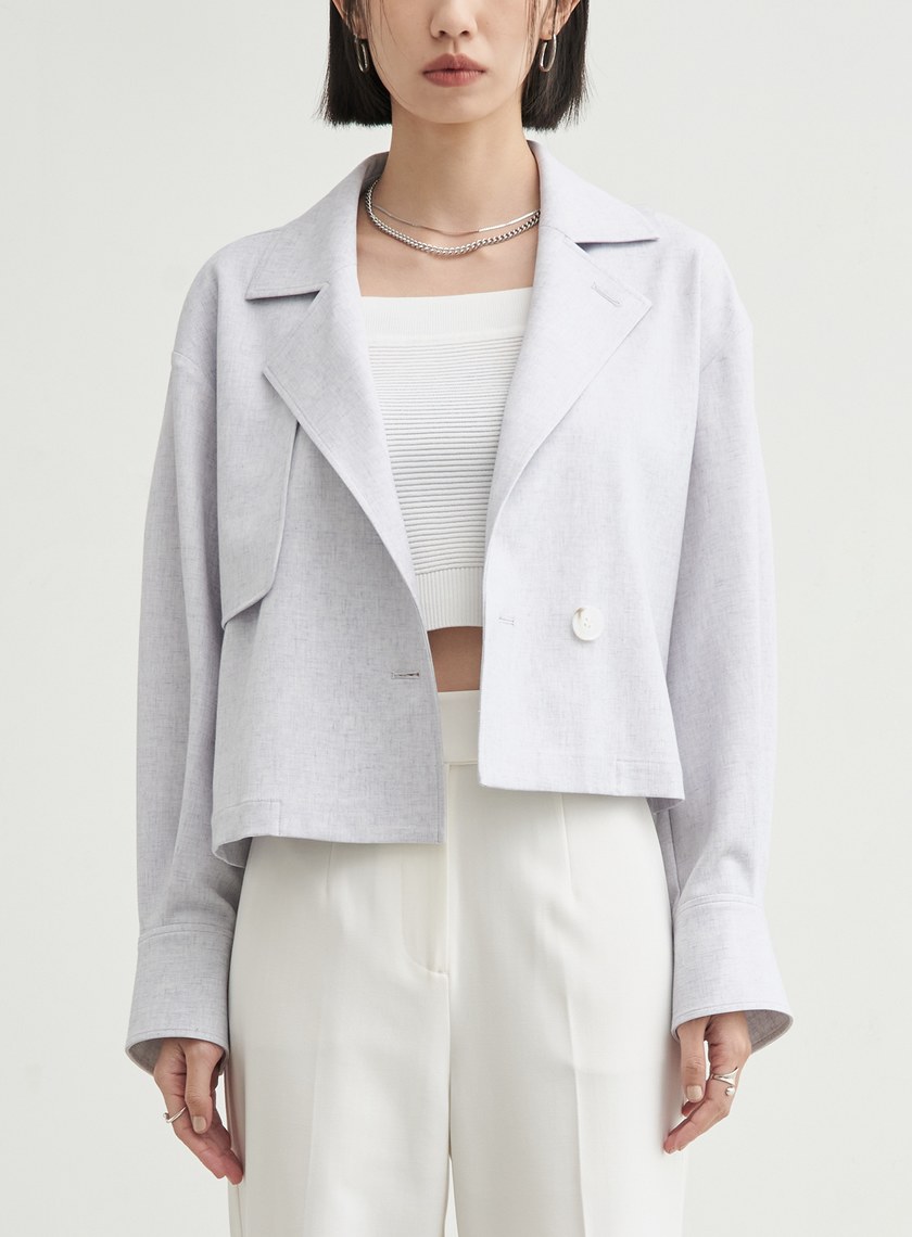 花紗肌理風衣式休閒外套