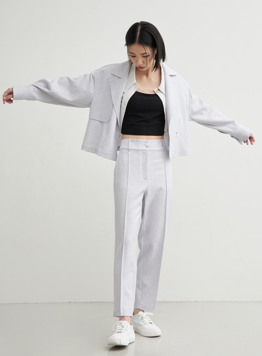 花紗肌理風衣式休閒外套