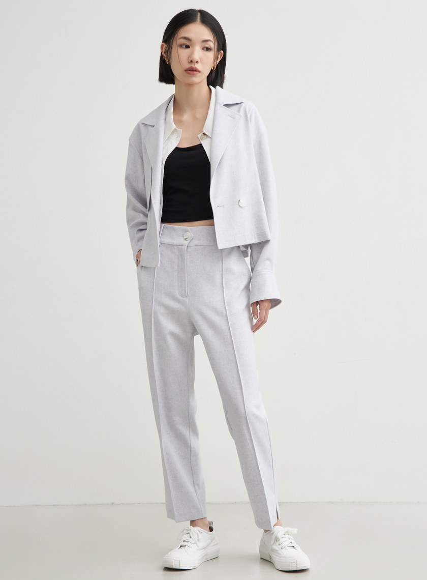 花紗肌理風衣式休閒外套