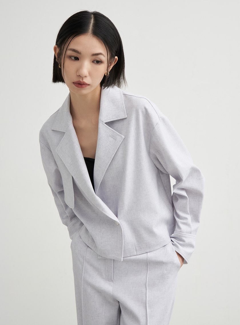 花紗肌理風衣式休閒外套