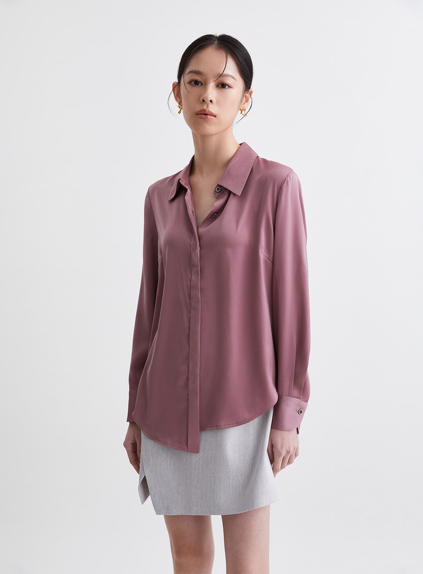 壓線設計不對稱下擺襯衫